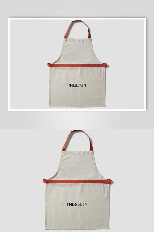 简约黄红清新创意大气时尚围裙样机
