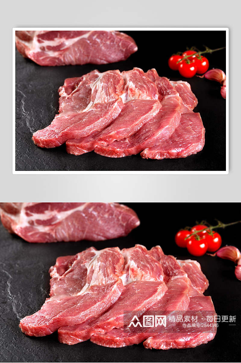 新鲜猪肉牛排餐饮食品图片素材