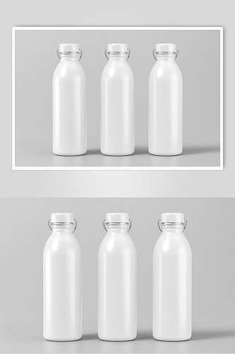 灰白瓶子创意大气保温杯白底样机