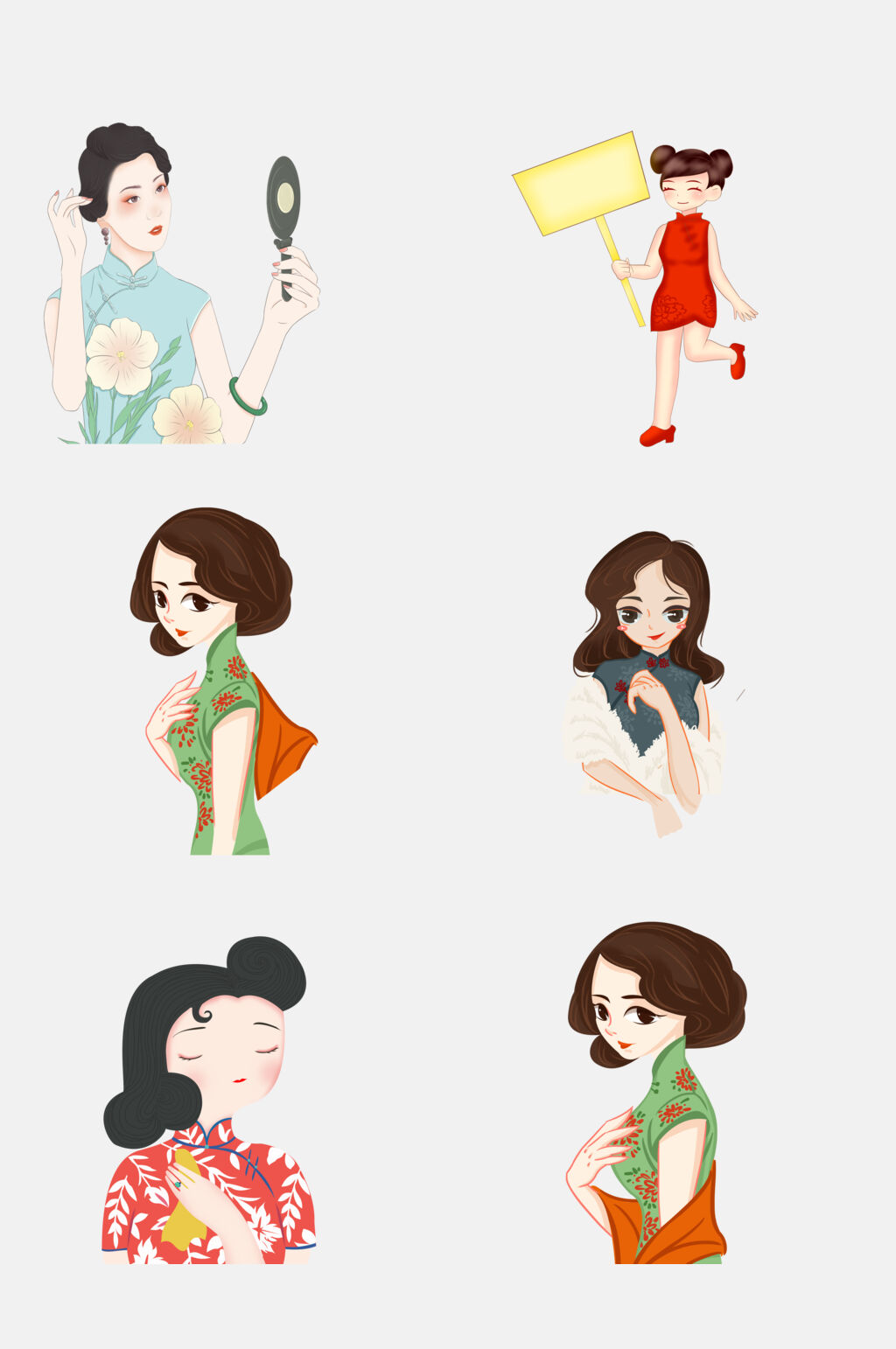 气质旗袍美女免抠素材素材