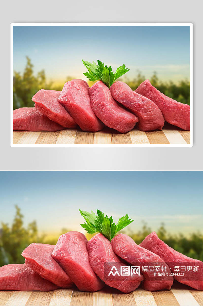 清新品质猪肉牛排餐饮图片素材