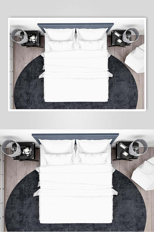白色床单卧室样机