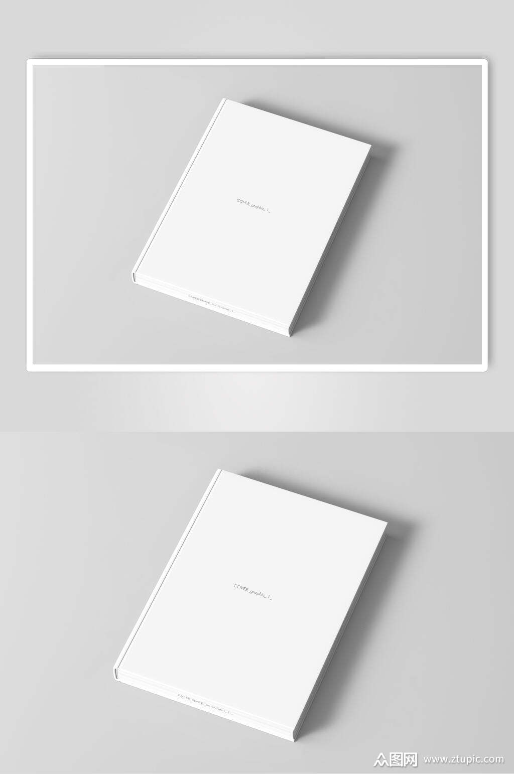 时尚灰白创意大气书籍封面样机素材