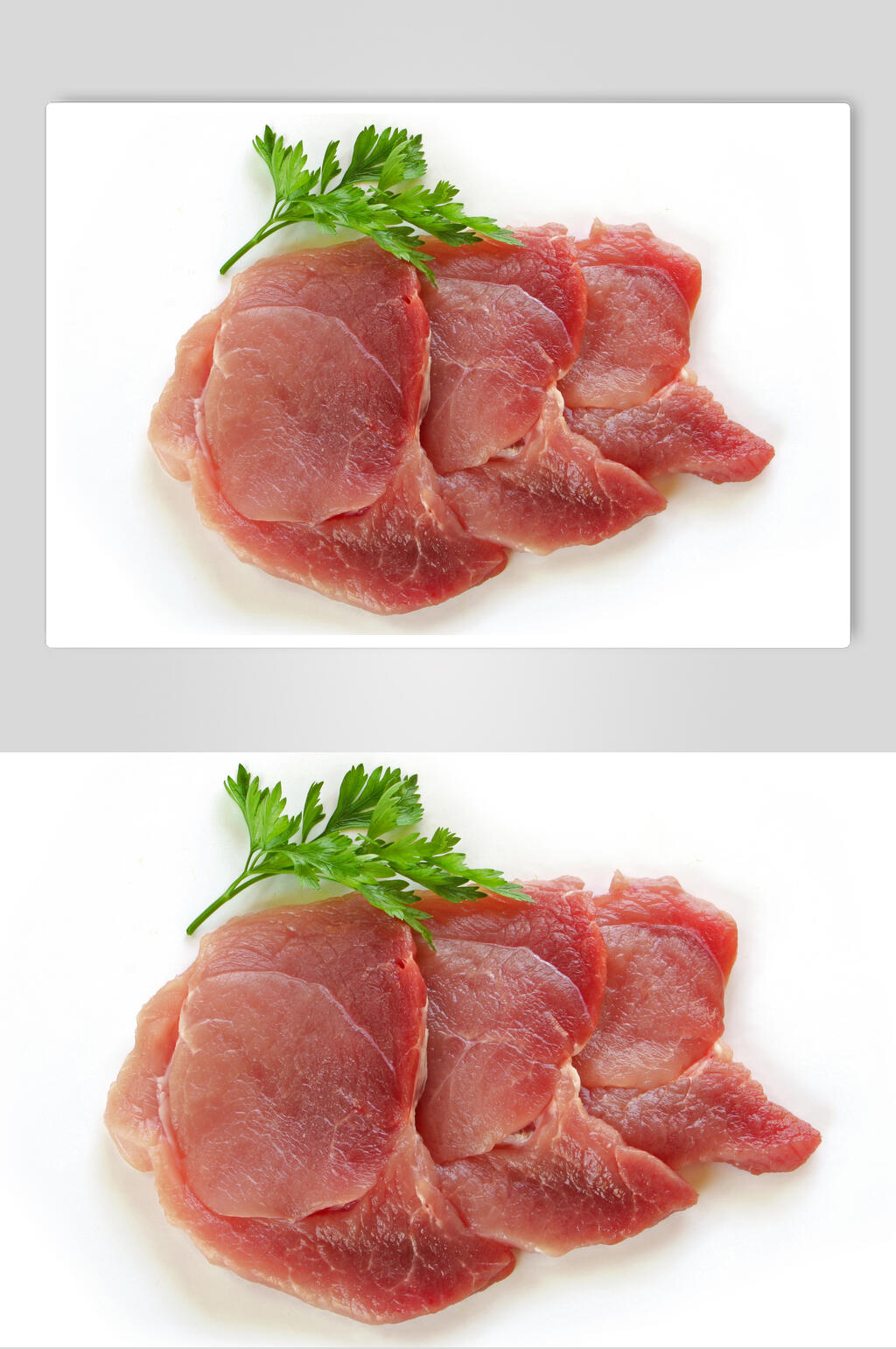 白底新鲜美味猪肉牛排餐饮图片素材
