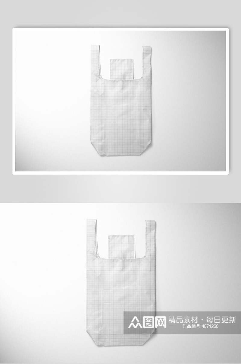 简约灰色清新高端大气塑料袋样机素材