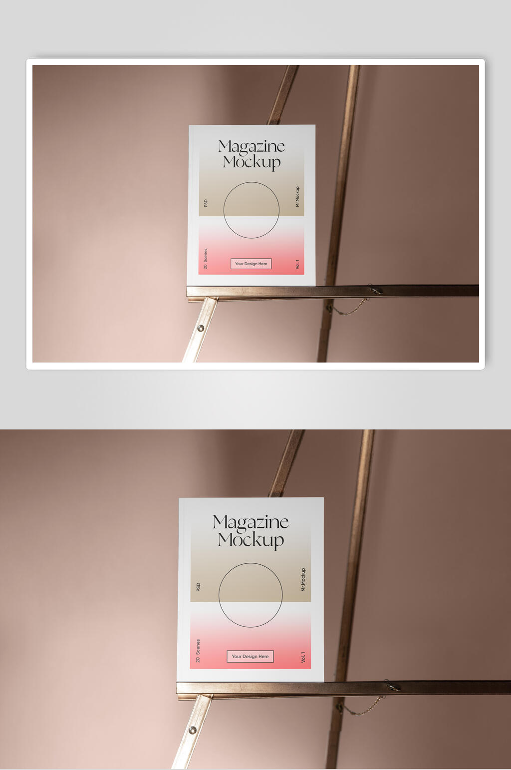 渐变圆形书籍封面样机素材