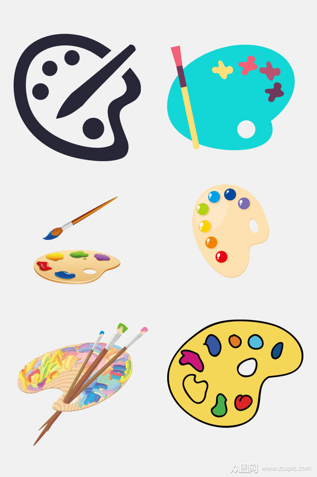 精致调色盘免抠元素素材