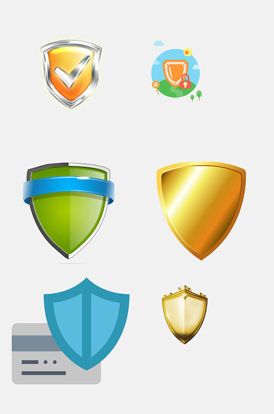 高端精美卡通盾免抠素材