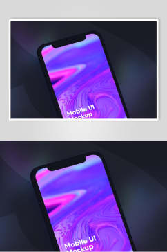 紫色手机贴图样机