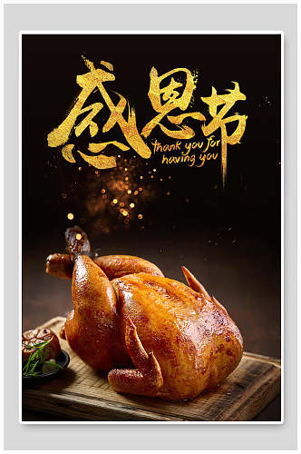 感恩节火鸡宣传海报