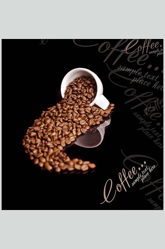 美味手绘咖啡豆食品摄影图片