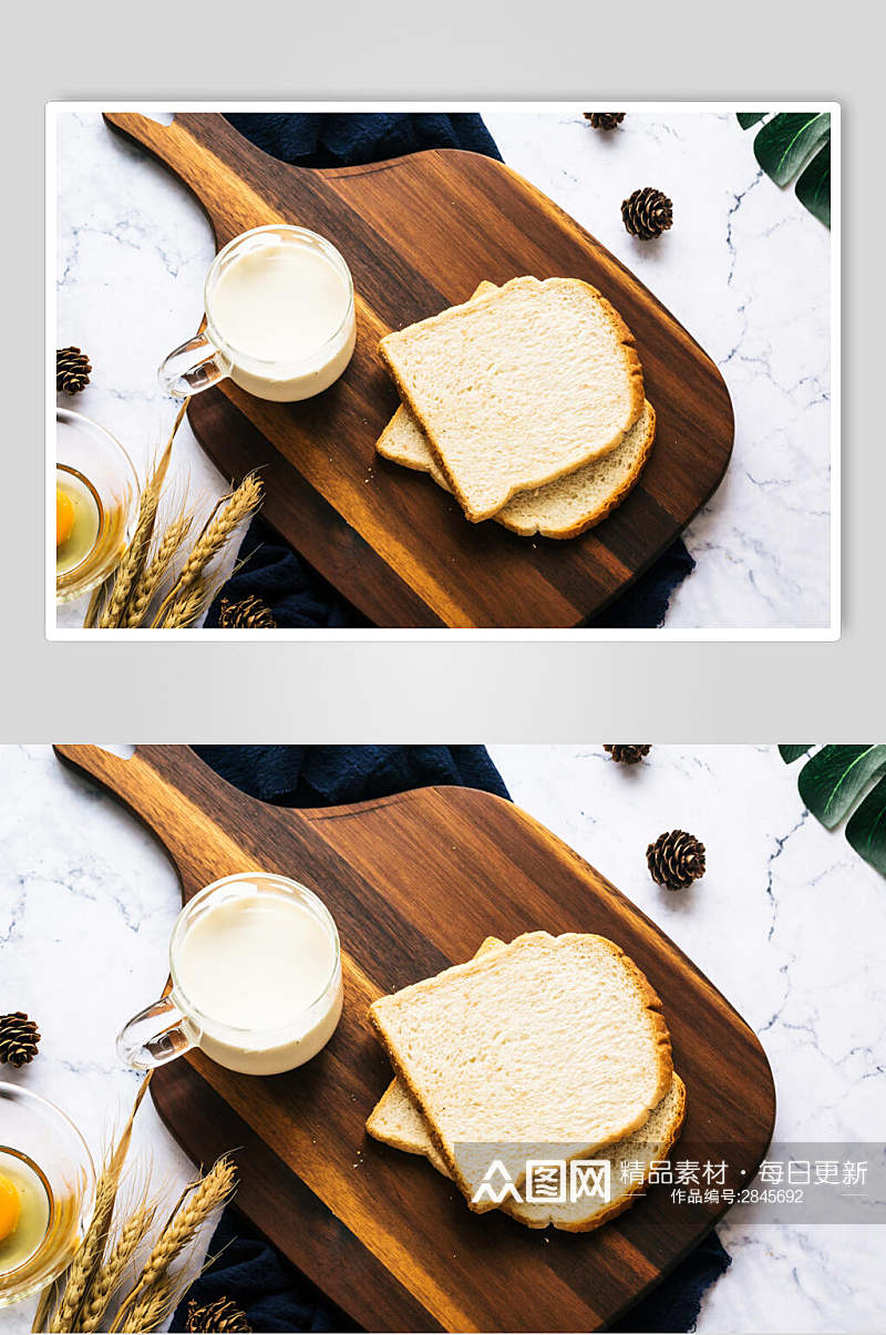 牛奶面包食品摄影图片素材