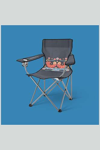 椅子手绘蓝黑高端大气文创产品样机