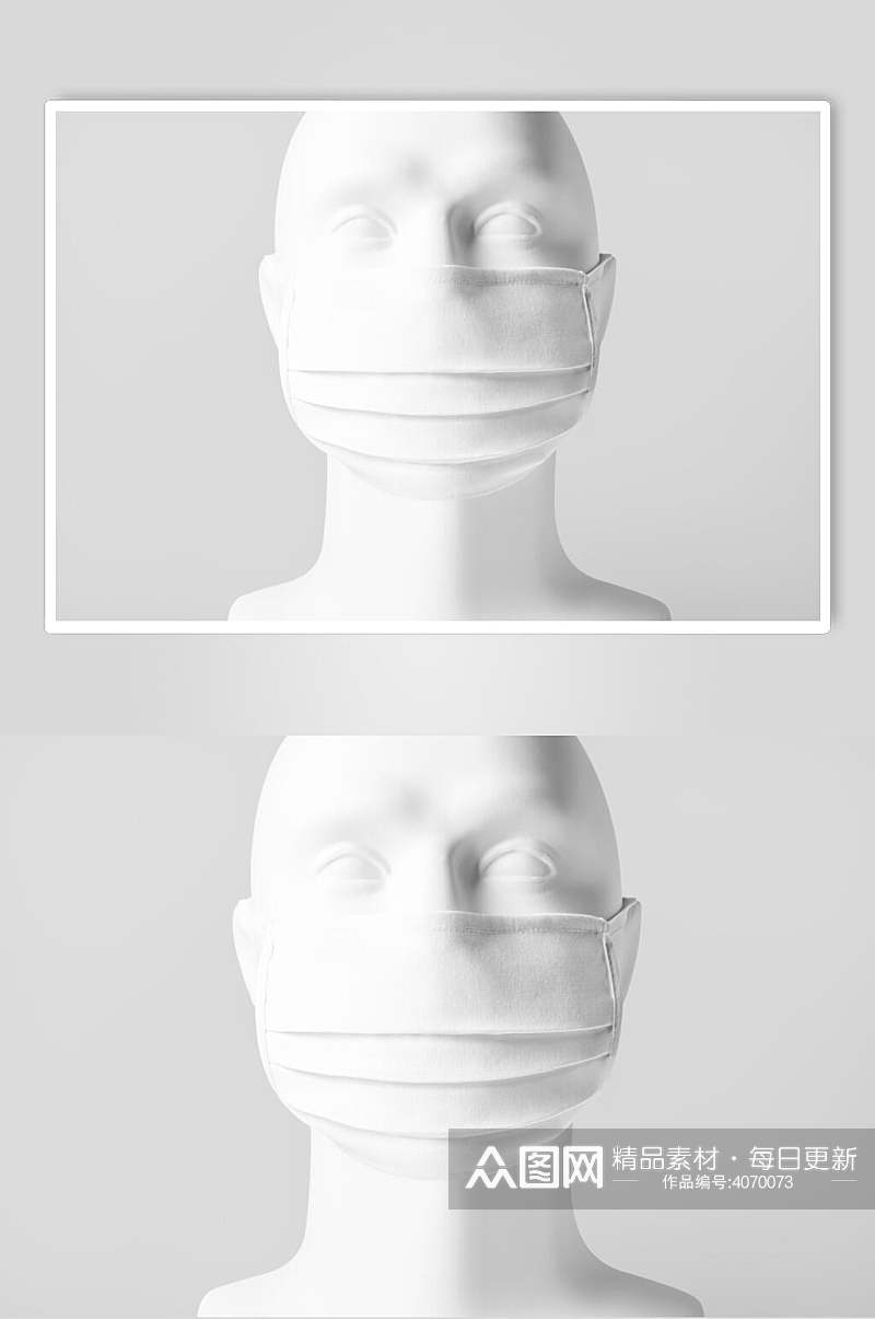 雕塑口罩样机素材