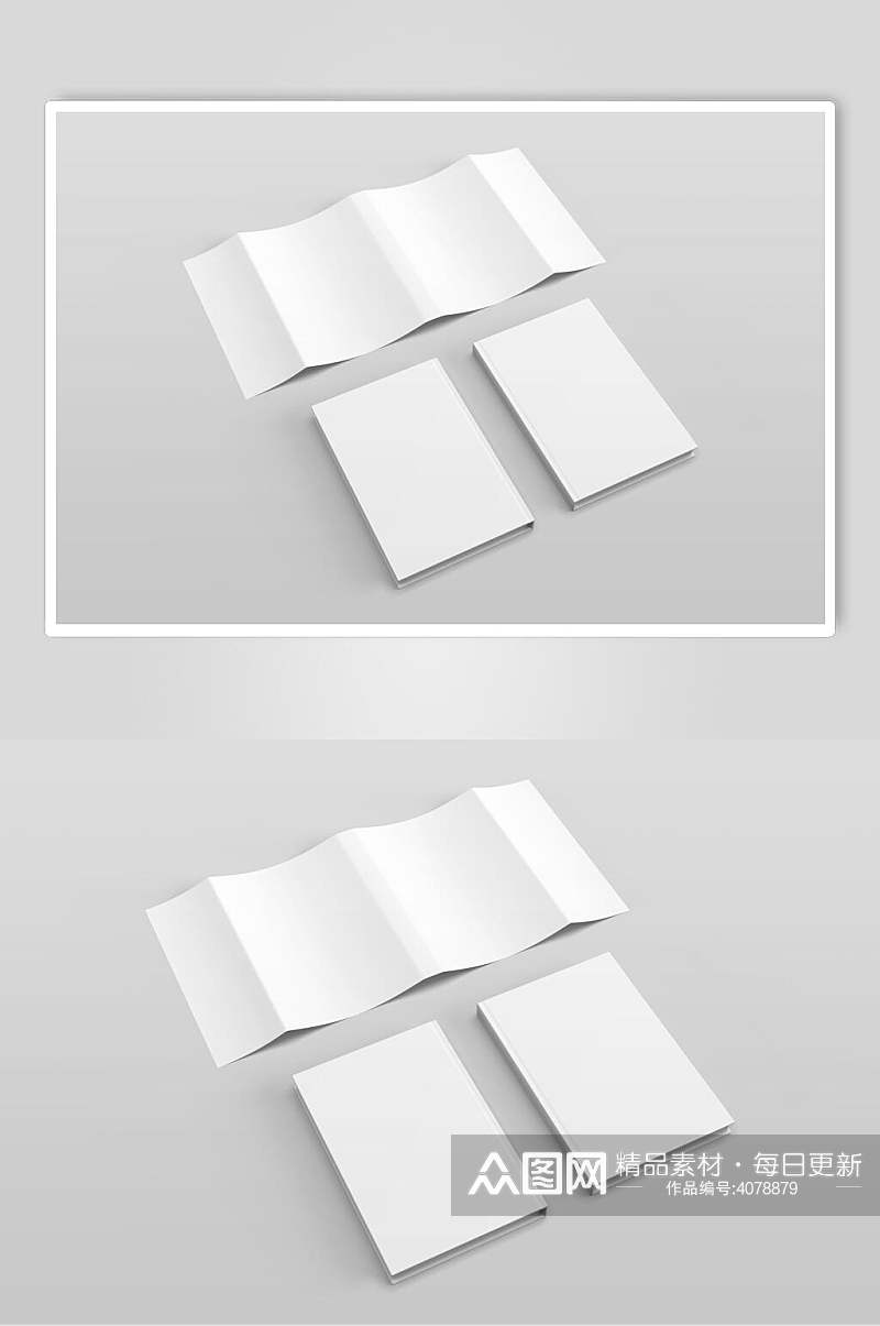 折叠白皮书籍样机素材