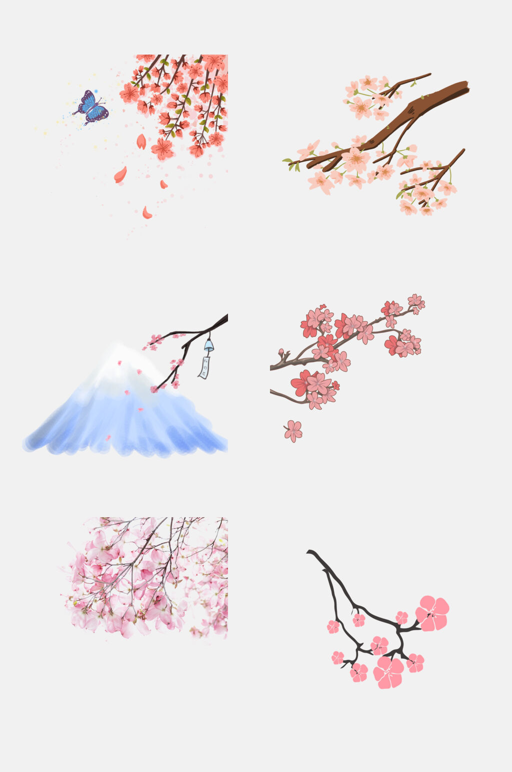 鲜花粉樱花桃花免抠设计素材素材