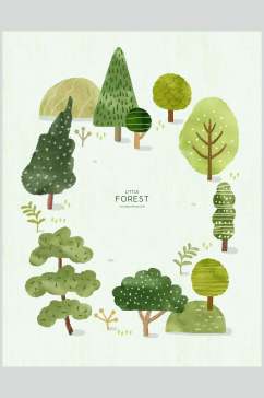 清新创意森林树木素材