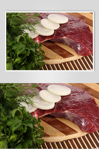 白萝卜猪肉牛排食品图片
