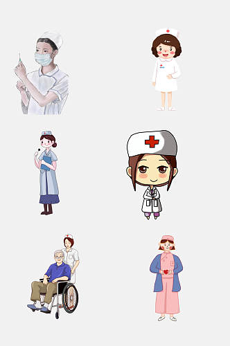 创意时尚医生护士疫情免抠素材