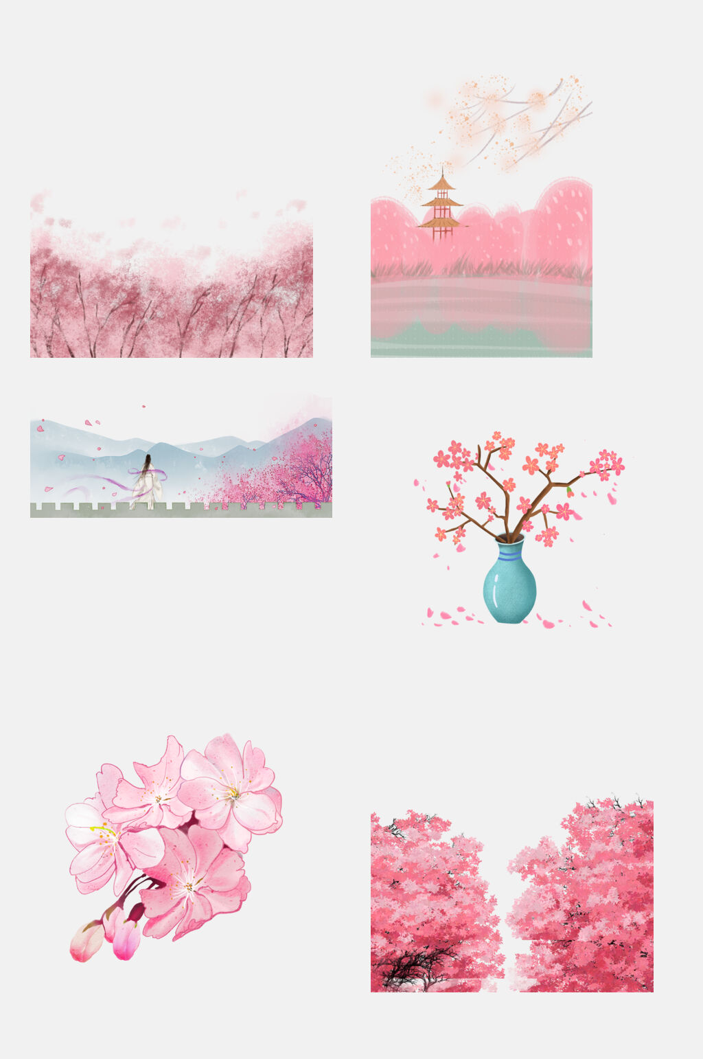 花海粉樱花桃花免抠设计素材素材
