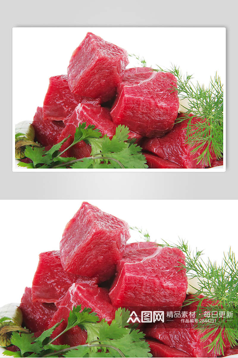 牛肉粒猪肉牛排摄影图片素材
