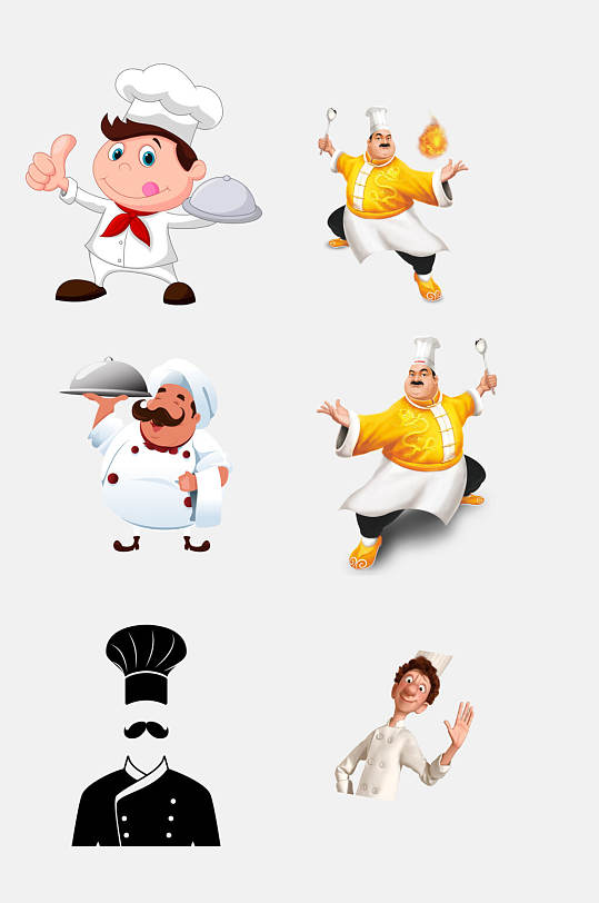 卡通时尚厨师免抠元素-众图网