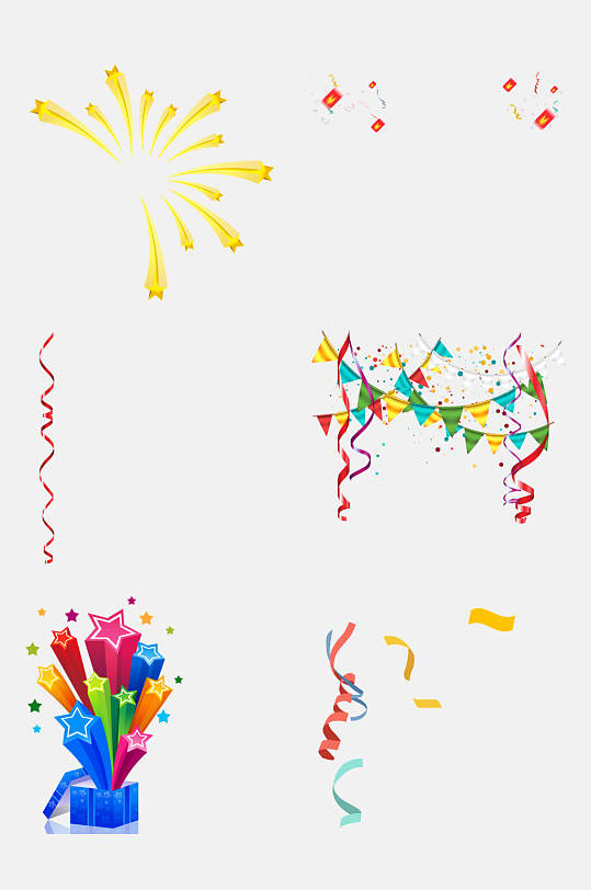 炫彩彩带免抠素材