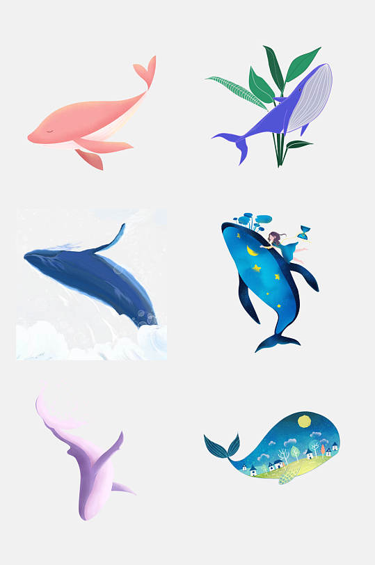 时尚卡通鲸鱼图片-时尚卡通鲸鱼素材下载-众图网