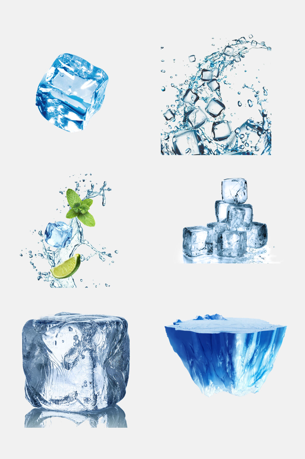 简洁大气精美冰块免抠元素素材