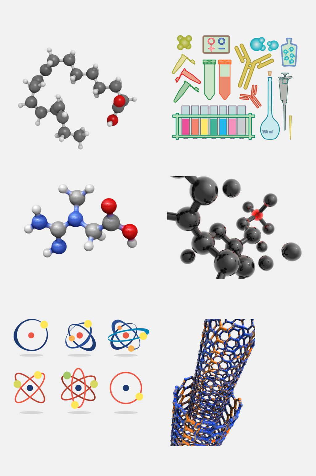 炫彩时尚分子结构免抠素材素材