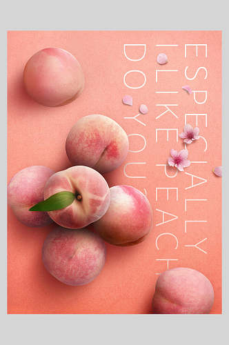 水蜜桃水果艺术海报