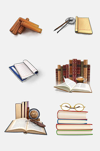 古风书籍书卷免抠设计素材