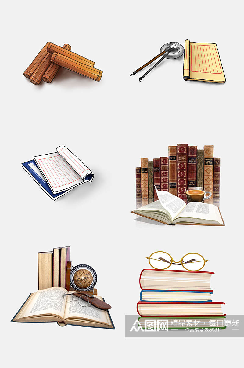古风书籍书卷免抠设计素材素材