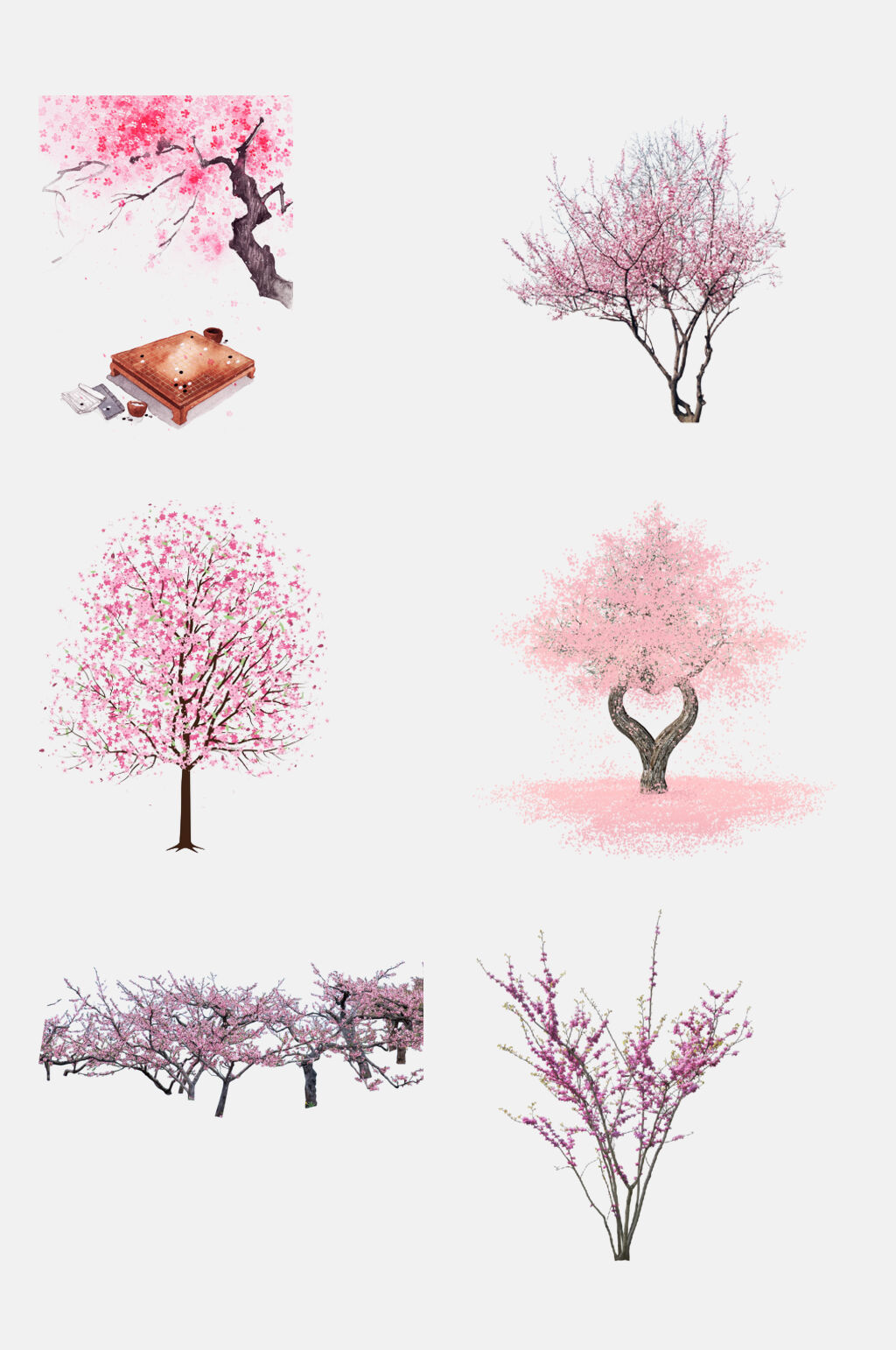 花海樱花桃花树免抠素材素材