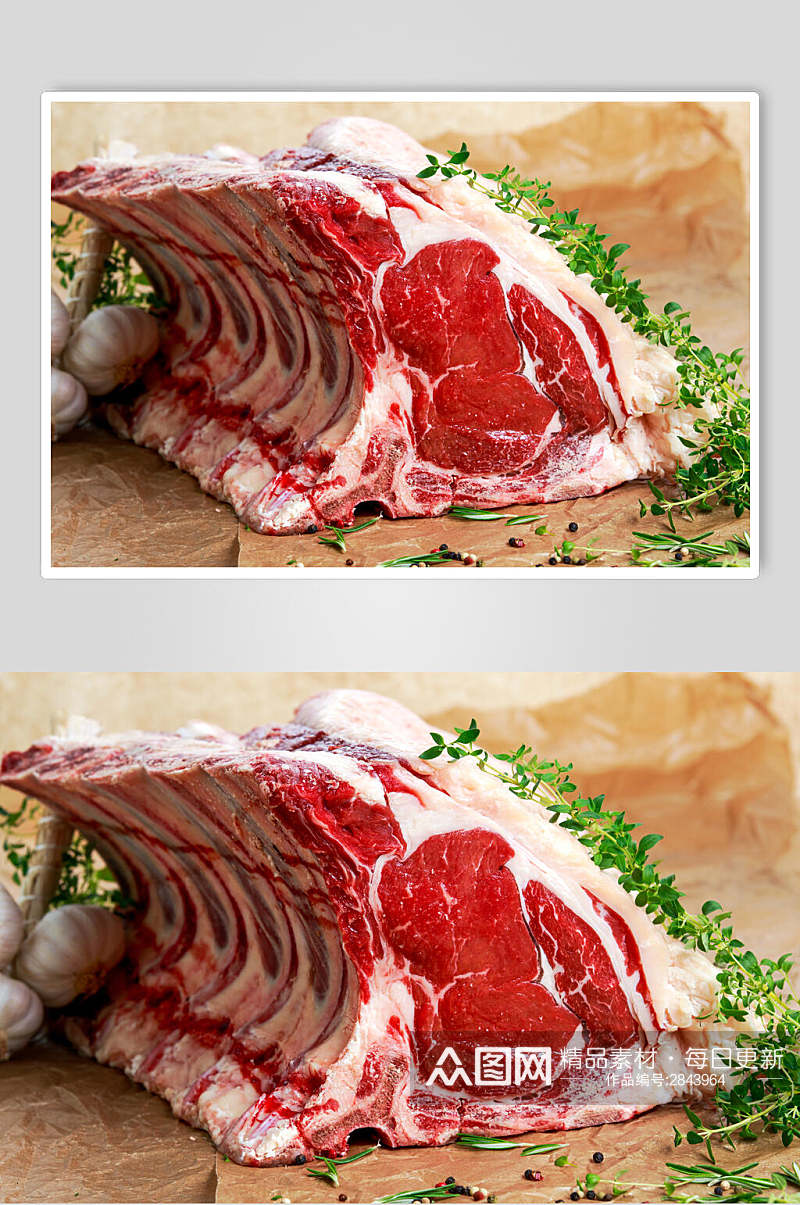 新鲜美味猪肉牛排食品图片素材