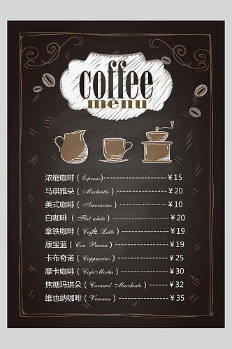 手绘时尚咖啡饮品海报