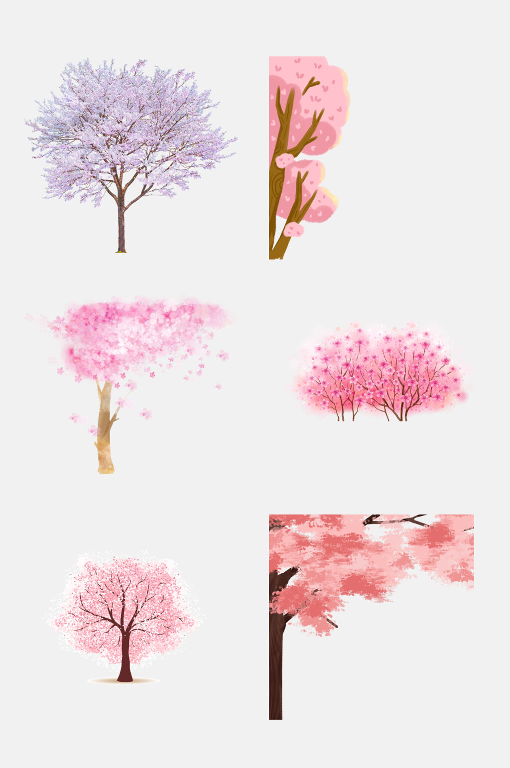 唯美樱花桃花树免抠素材素材