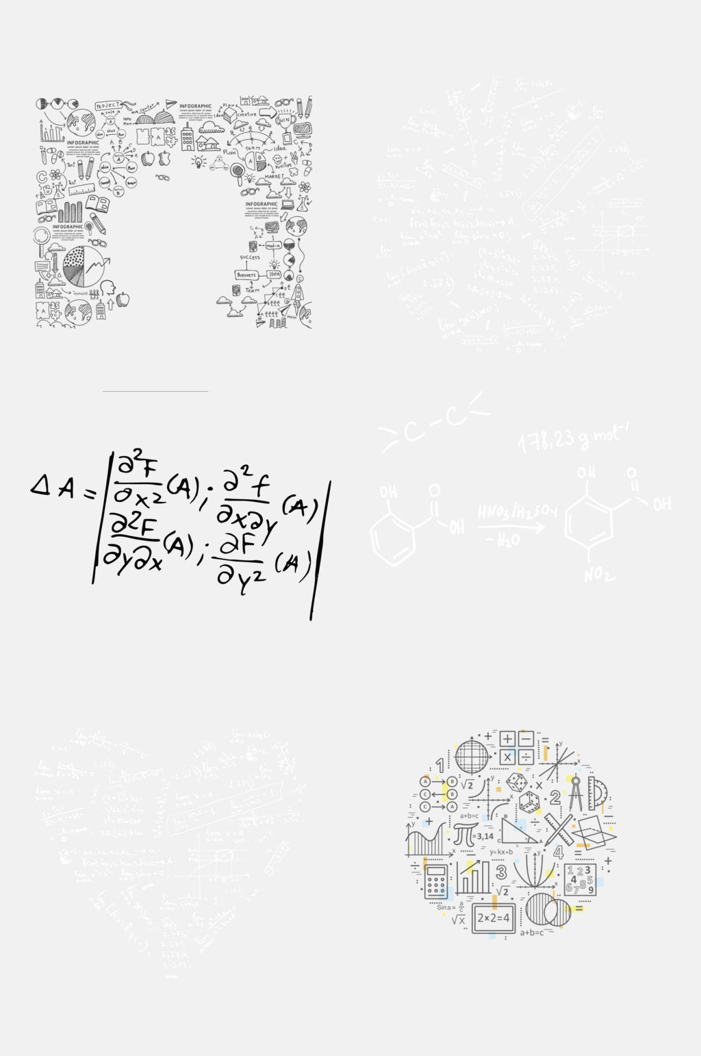灰色数学学习公式免抠元素素材