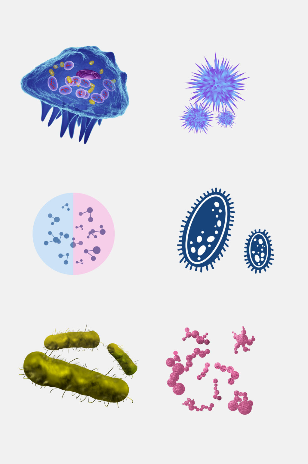 清新简洁细菌生物免抠设计素材