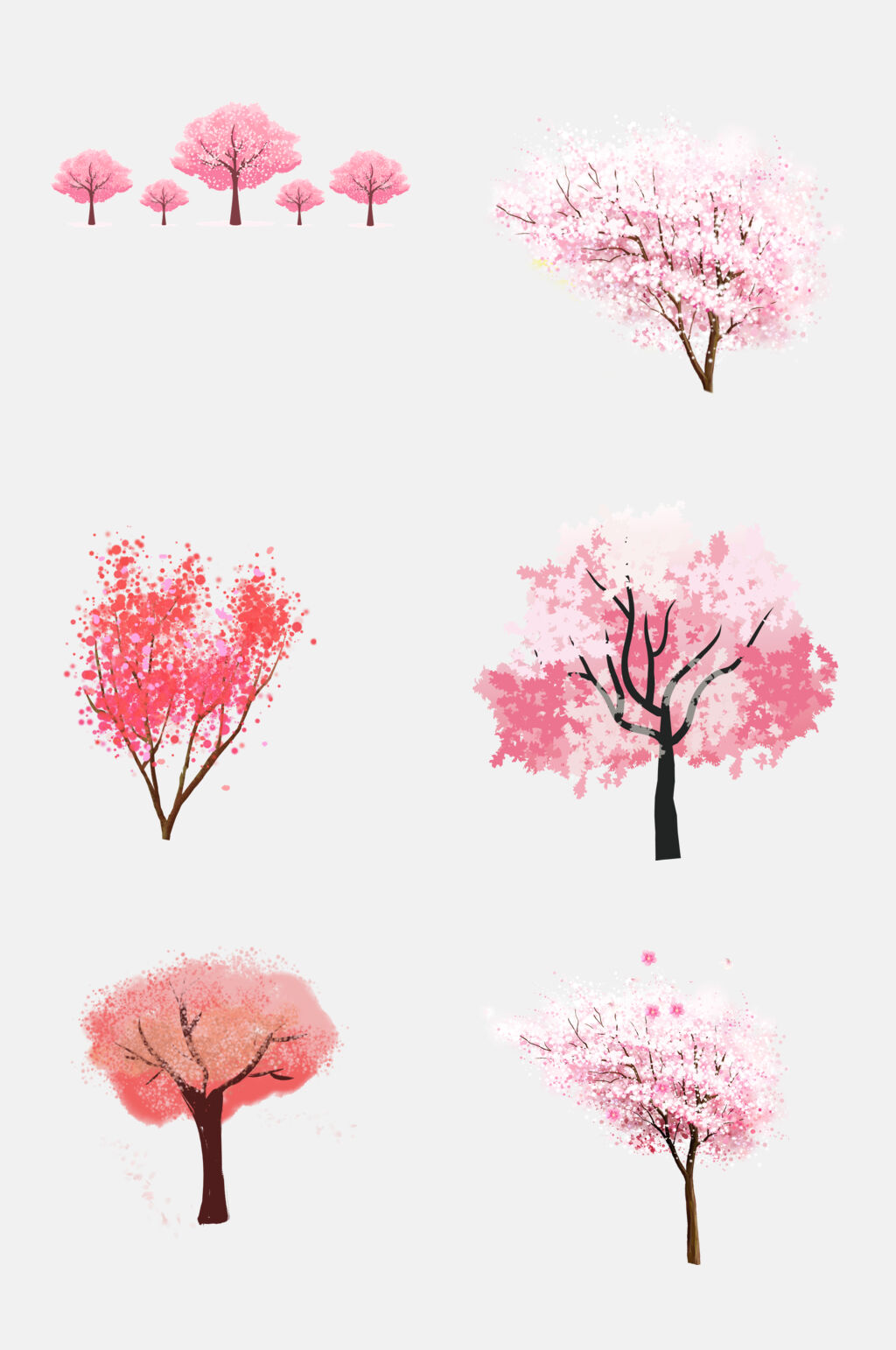 樱花桃花树免抠素材素材