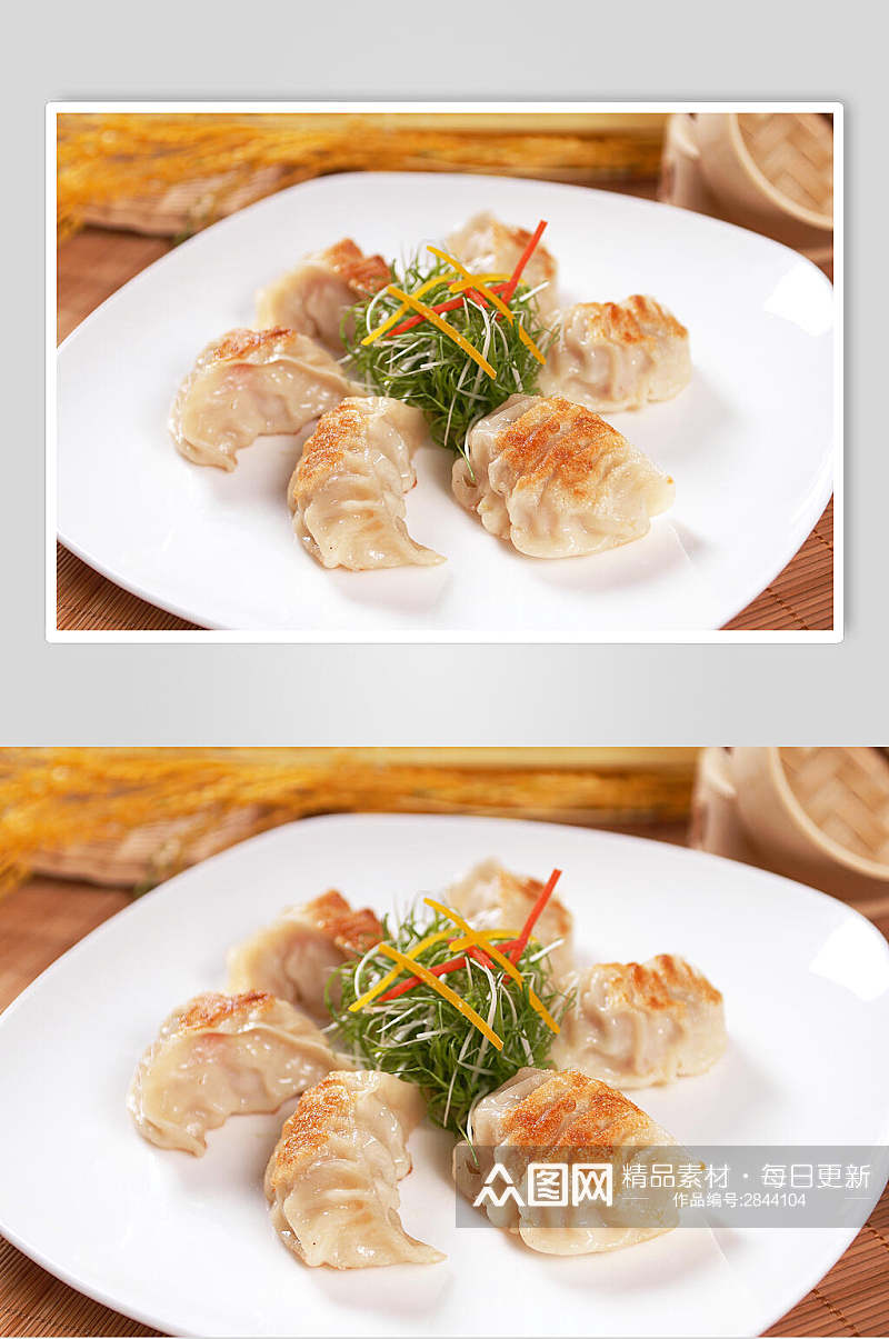招牌小吃生煎锅贴食物高清图片素材