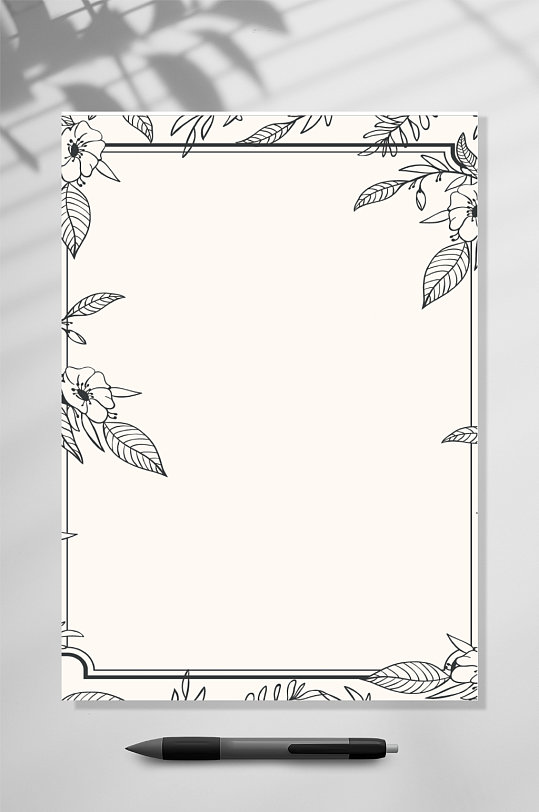 手绘花边感谢信信纸背景WORD表格-众图网