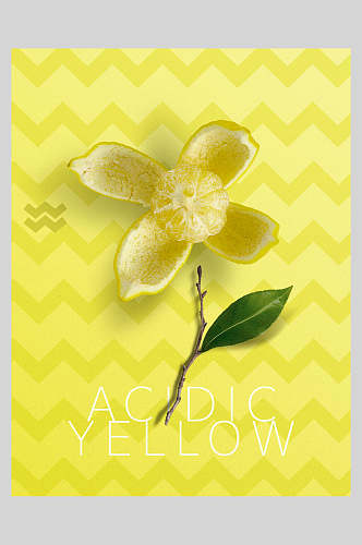 清新柠檬水果艺术海报