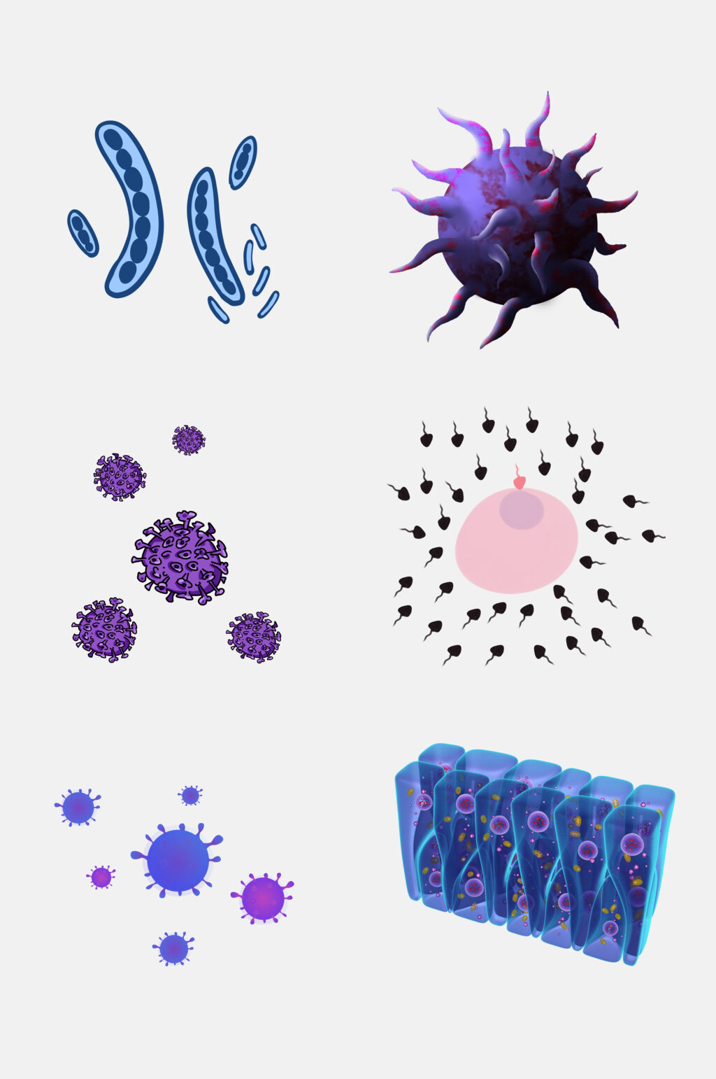 蓝紫色细菌生物免抠素材素材