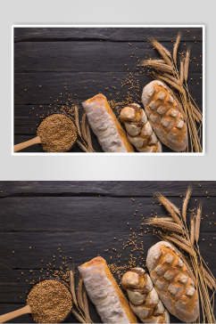 招牌麦香面包食品摄影图片