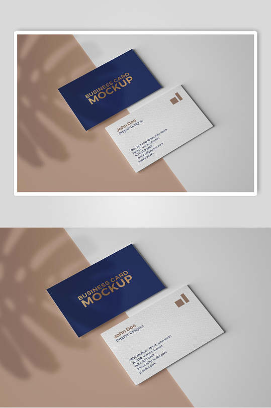 白蓝正反面名片样机