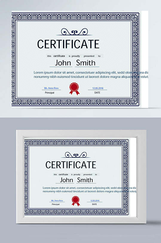 美式欧式英文版矢量证书