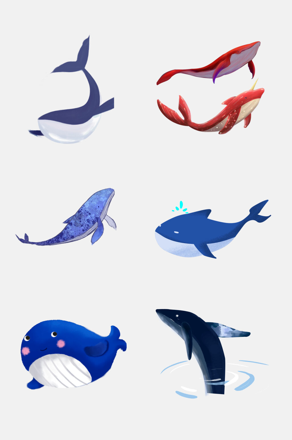 蓝色时尚鲸鱼动物海免抠素材模板下载-编号2866076-众图网