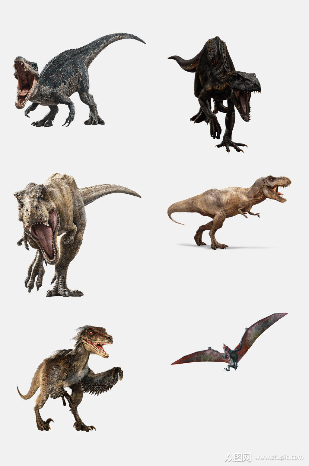 精致侏罗纪恐龙免抠素材