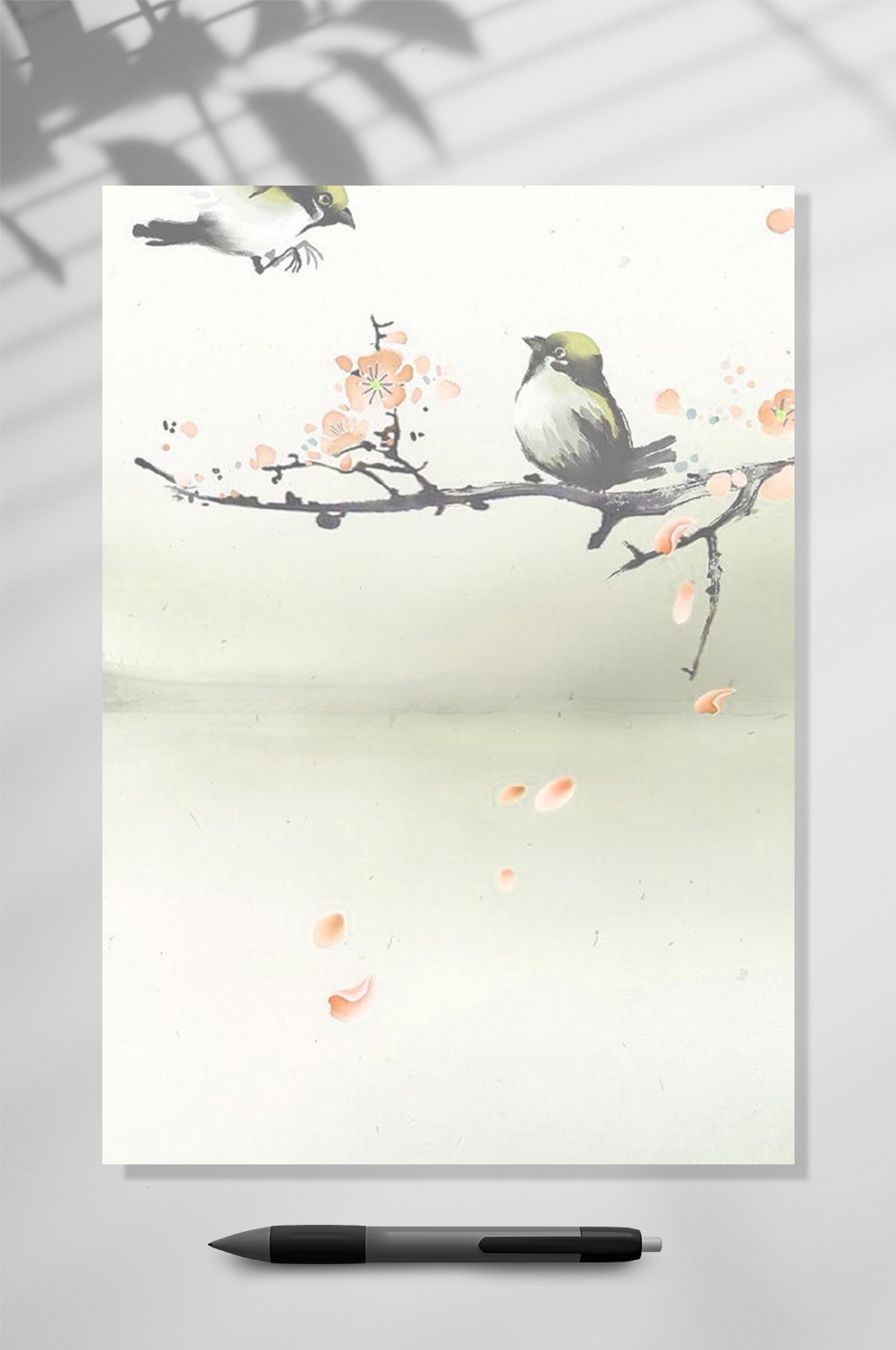 画眉鸟信纸便签背景素材WORD素材